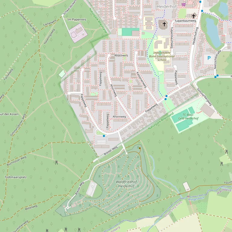Ausschnitt des Stadtplans von Bonn-Bad Godesberg mit der Lage des Betriebs